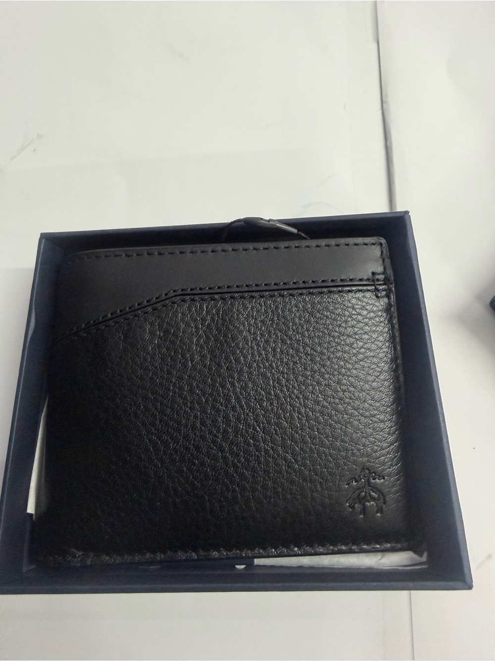 Brooks Brothers Black Leather Card & Key Holder